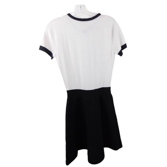 Kate Spade New York Mini Black and Ivory White Sweater Dress & Black Bow Size S - Picture 7 of 8